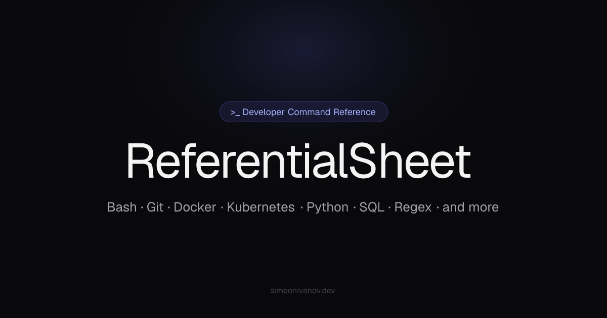 ReferentialSheet — Developer Command Reference
